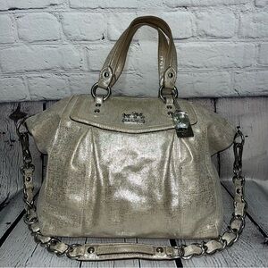 Vintage Y2K Coach Madison Metallic Leather Crossbody Carryall